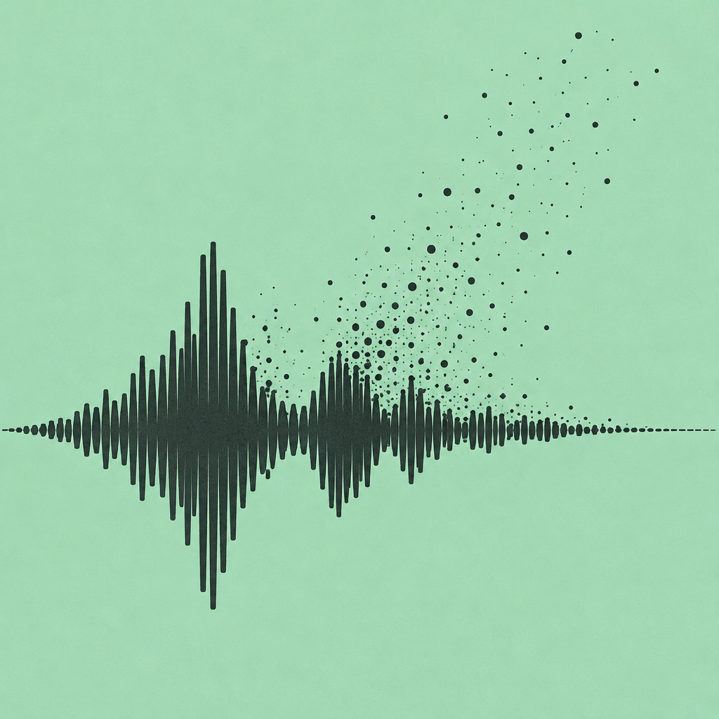 Hiss particles lifting off a waveform
