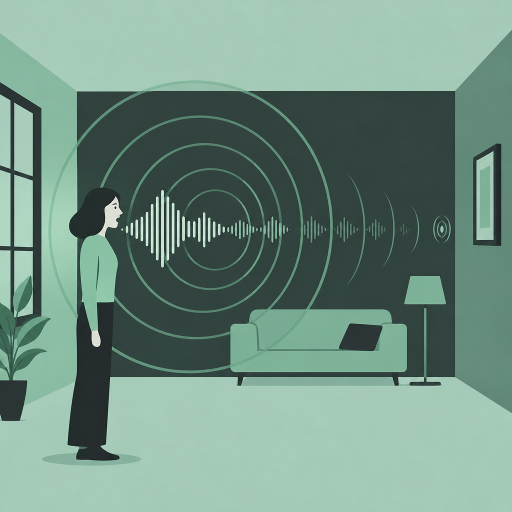 Echo rings shrinking around a voice