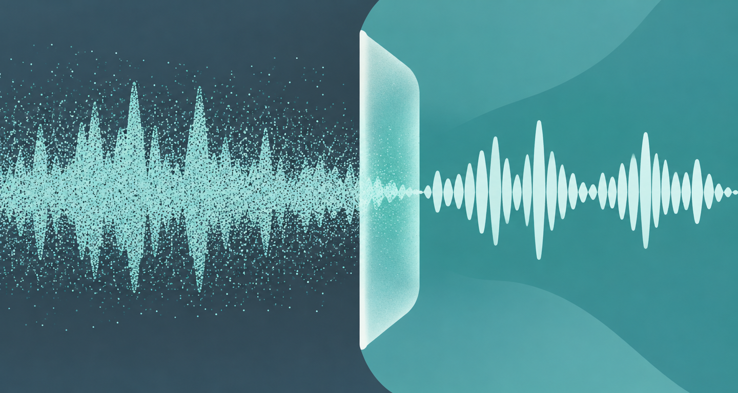 Specked waveform clearing into clean speech