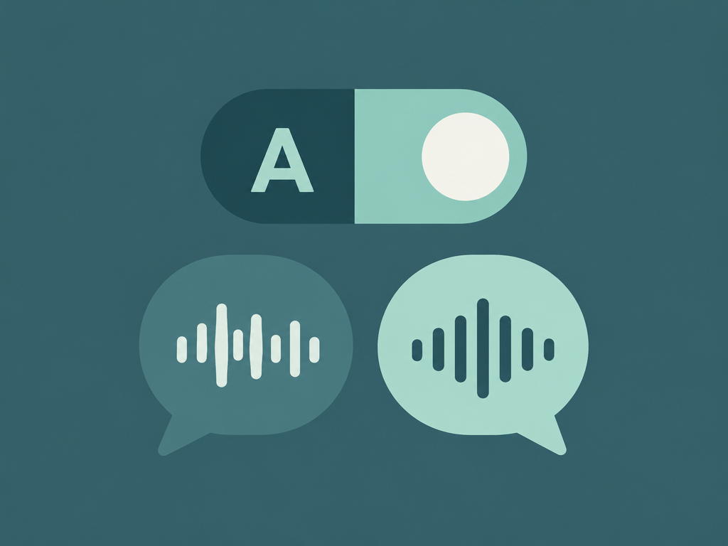 A/B toggle on speech