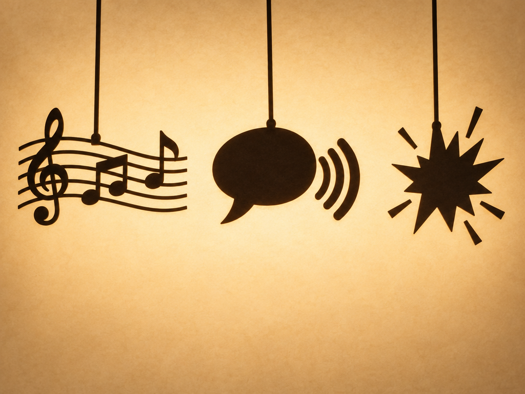 Shadow puppet hero for AI audio generator types