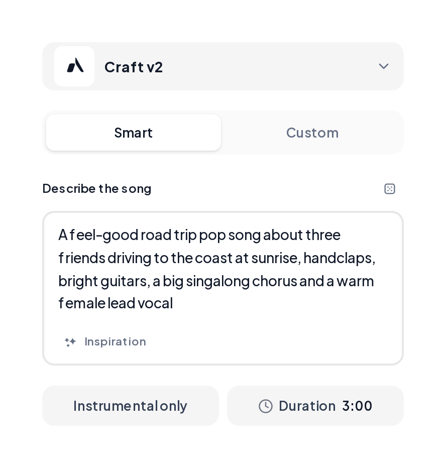 Smart mode prompt ready to generate