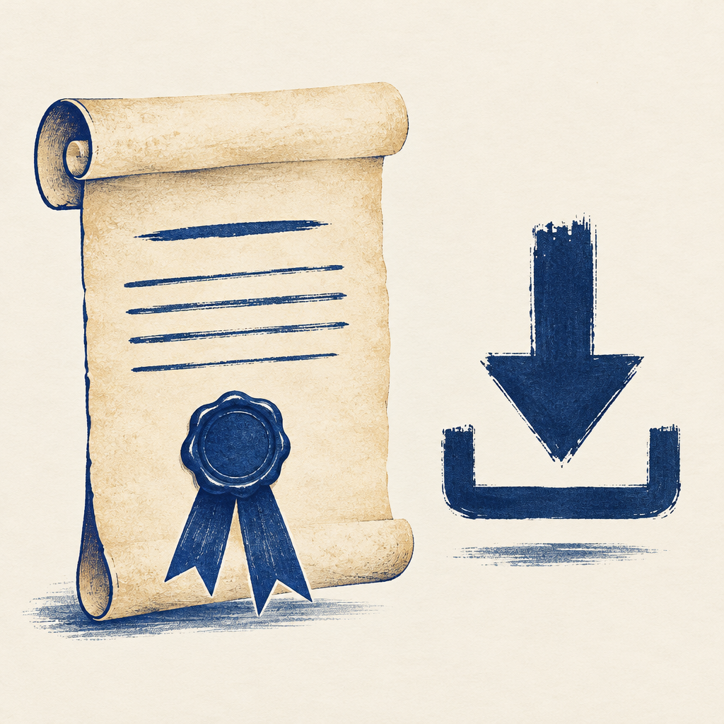 Certificate scroll with wax seal