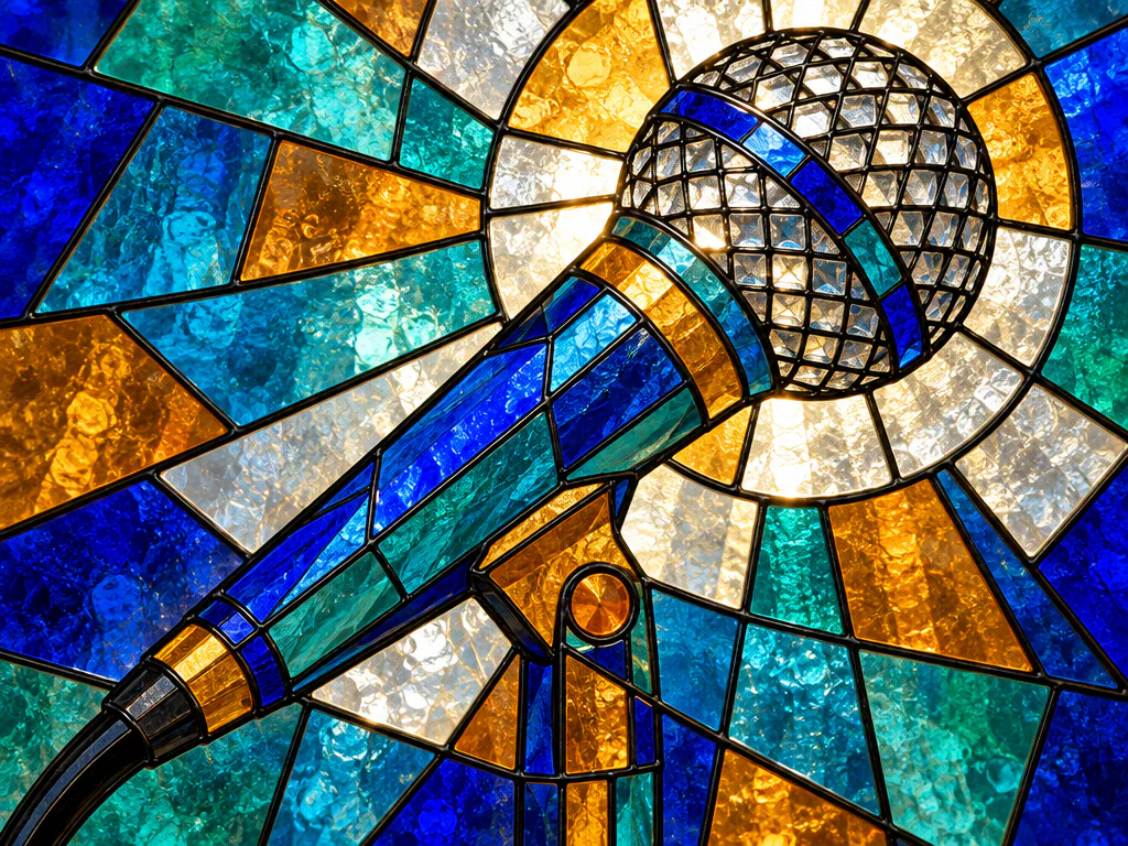 Stained glass microphone, a best AI music maker check