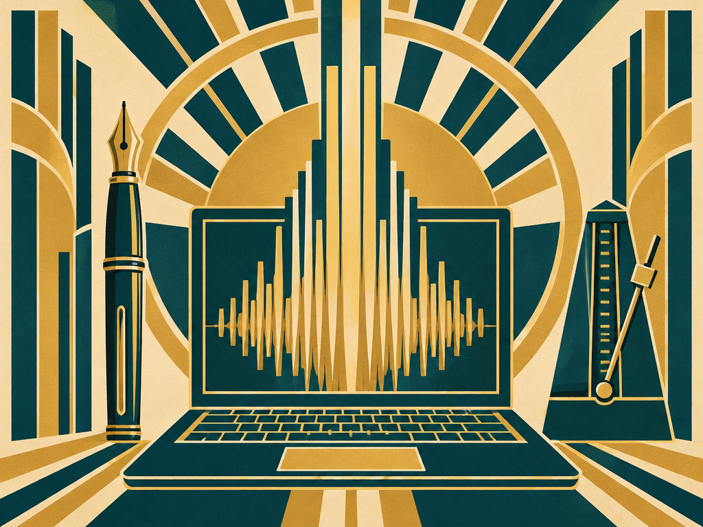 Art Deco hero for music maker software