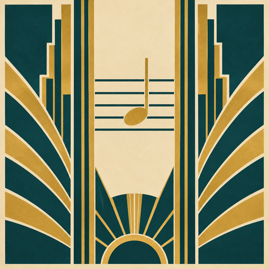 Art Deco staff and note for music writing software