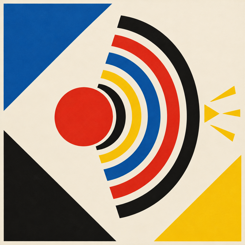 Bauhaus waveform circle for an AI song site