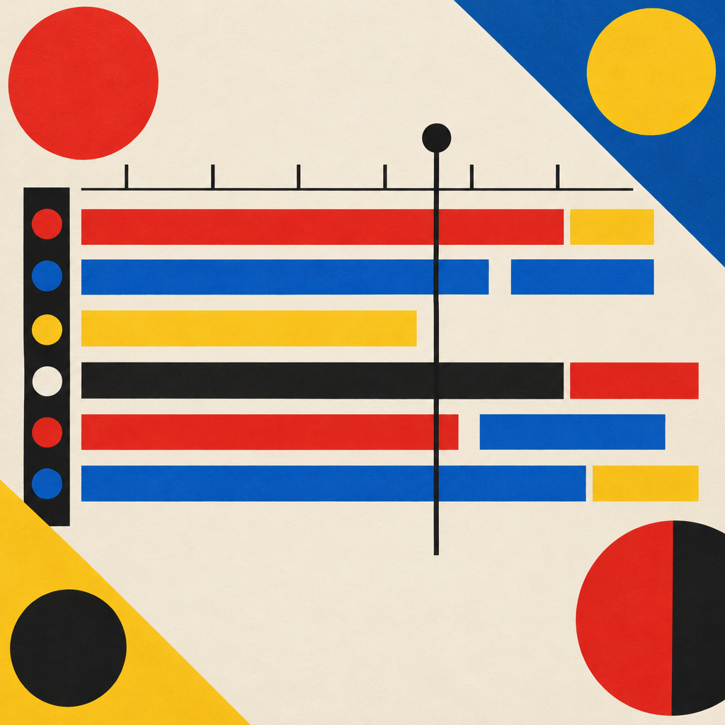 Bauhaus timeline bars for a making music website DAW