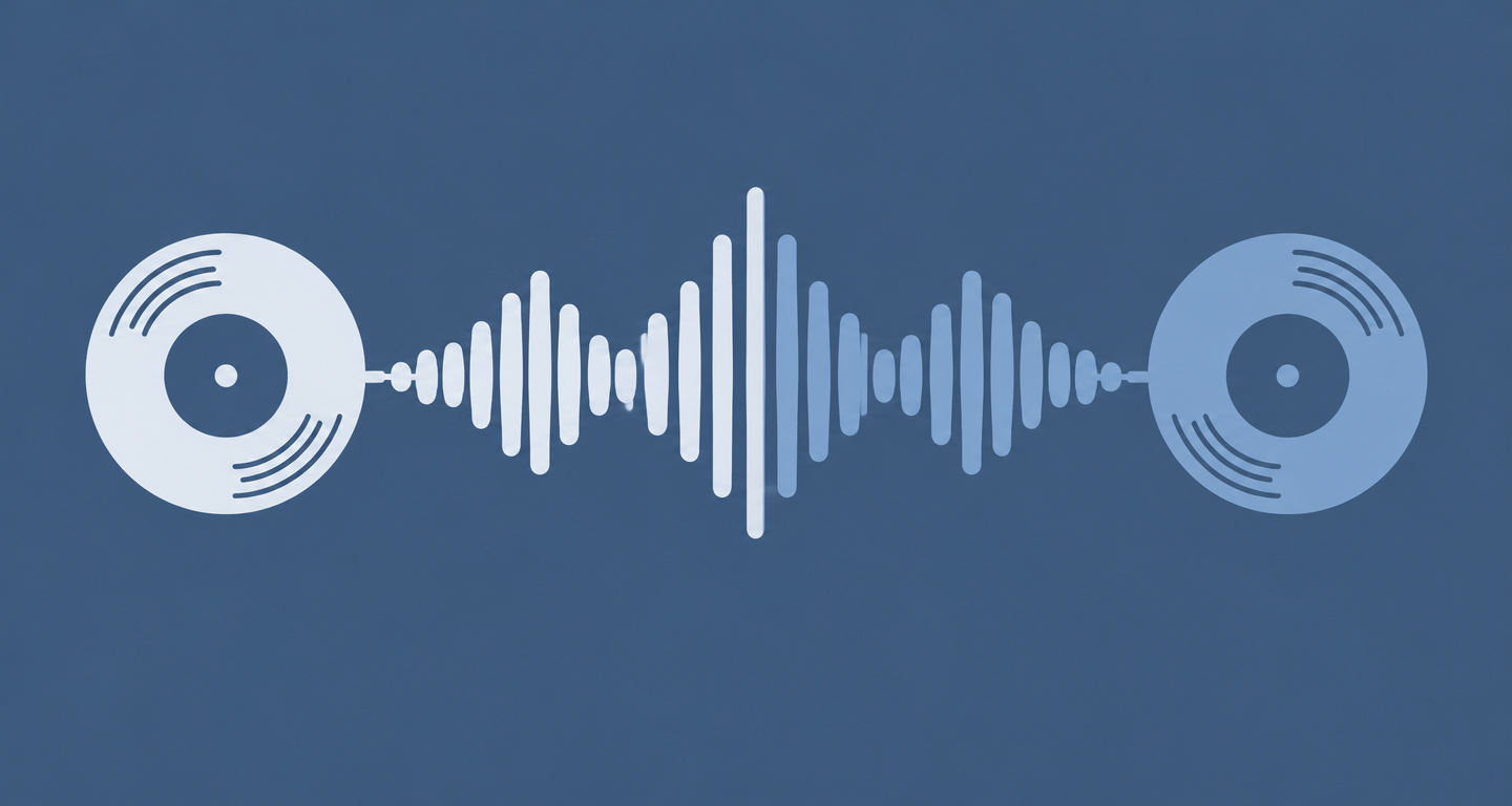 Two song chips blending into one mash waveform