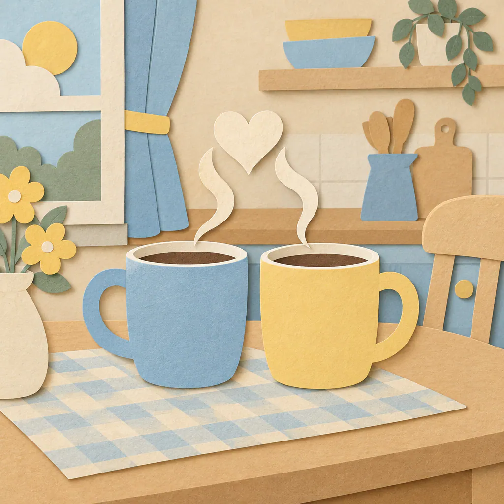 Paper cut-out cover art for a anniversary song
