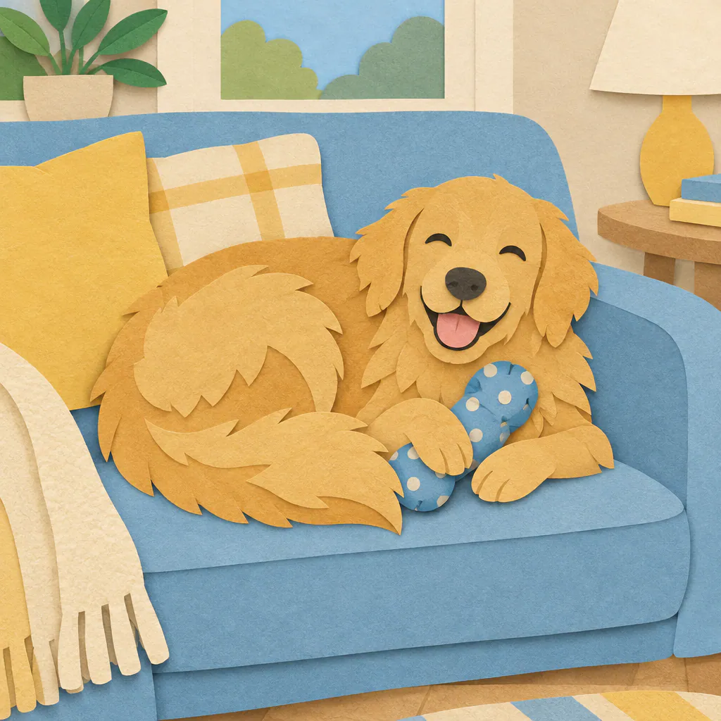 Paper cut-out cover art for a pet song