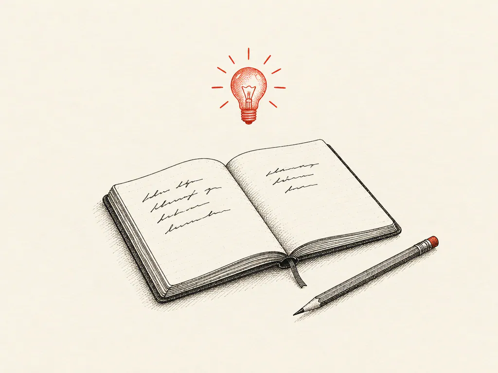 Notebook with a first idea, ready for a free AI song writer