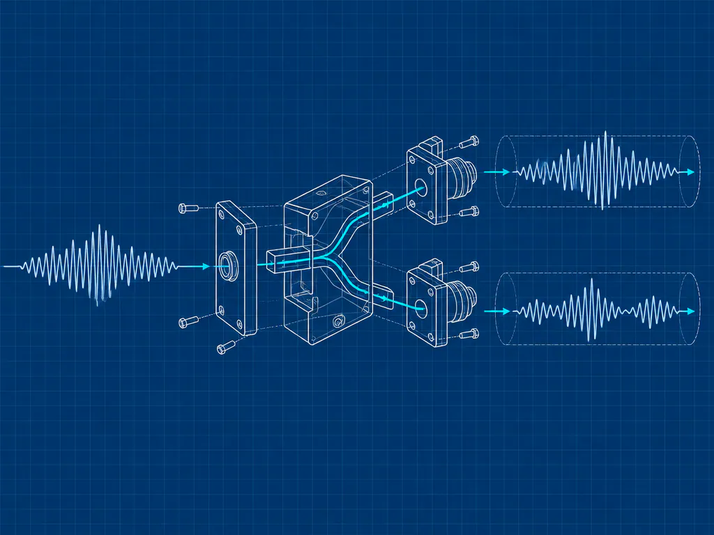 One waveform forking into two, a simple music separator