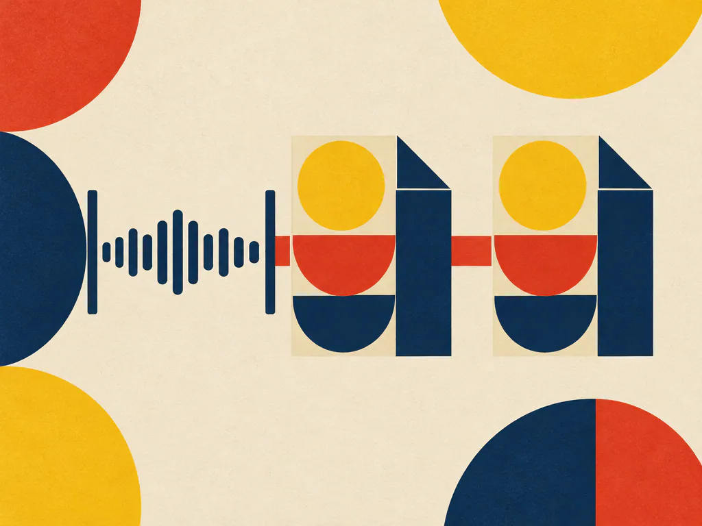 A short waveform clip feeding two identical sheet shapes side by side