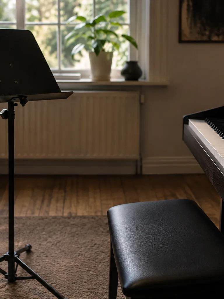 Teacher reviewing piano MIDI transcription