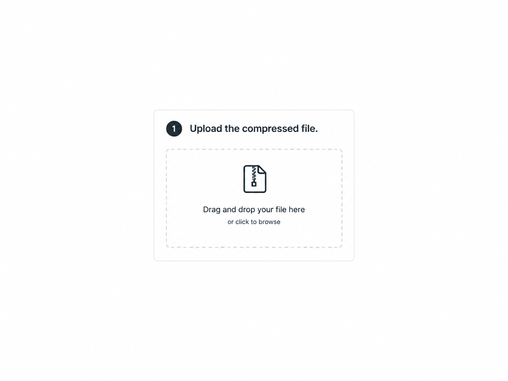 Upload the compressed file