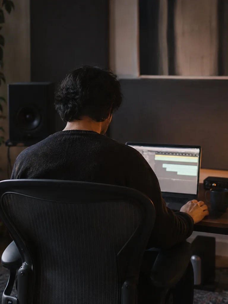 Producer previewing stems before download
