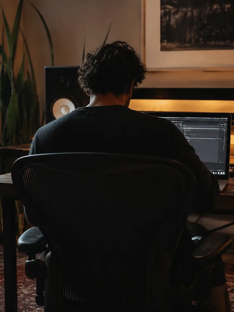Producer previewing stems before download