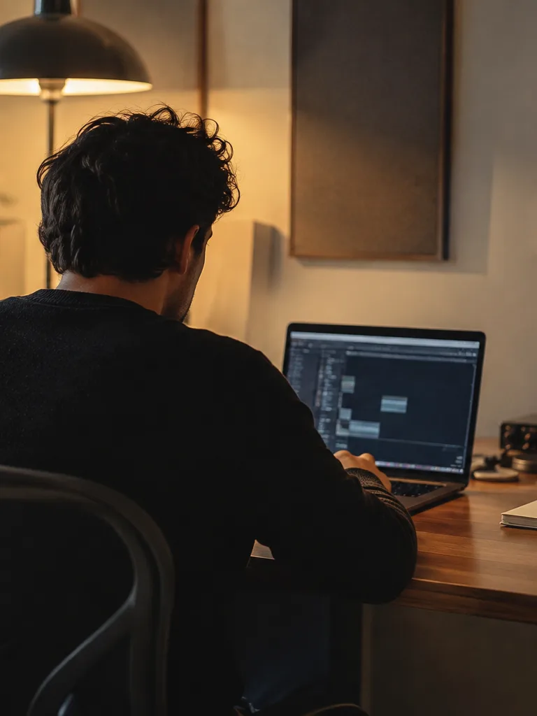 Producer previewing stems before download