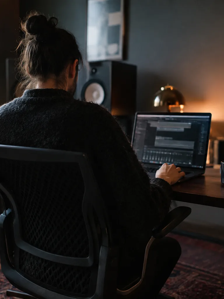 Producer previewing stems before download