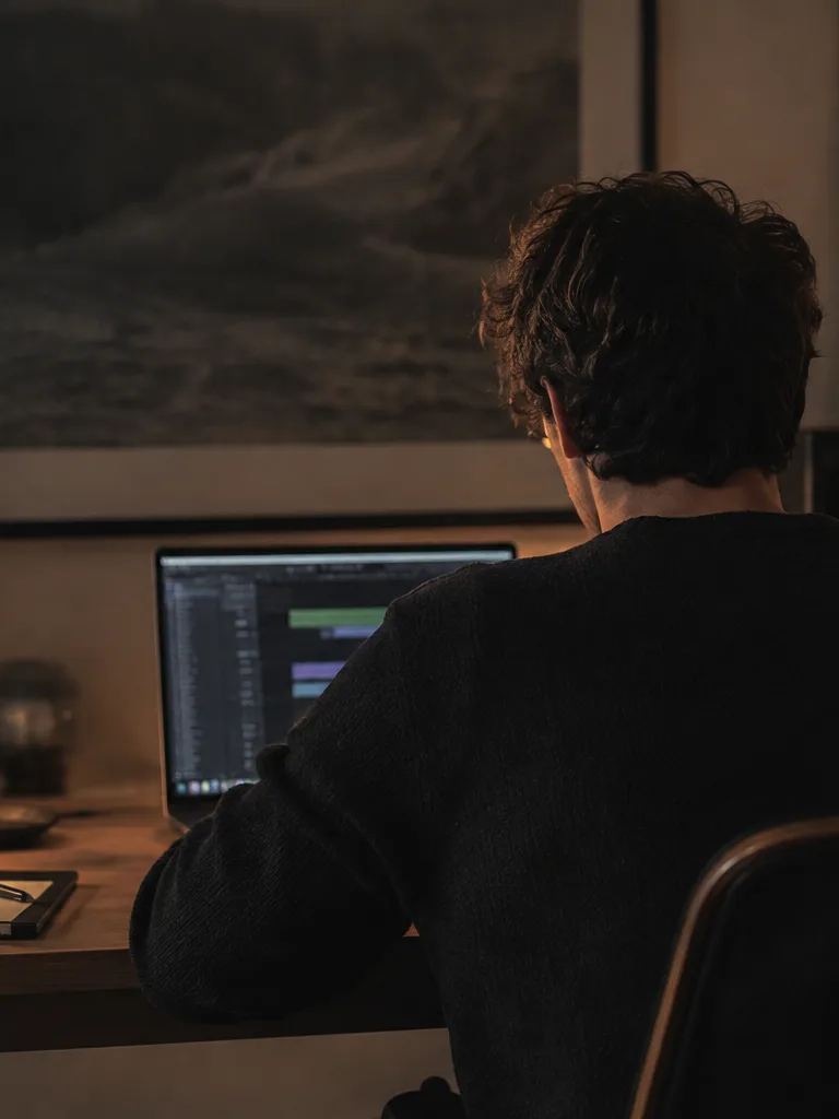 Producer previewing stems before download