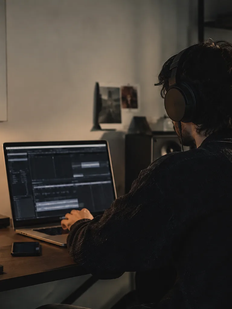 Producer previewing stems before download