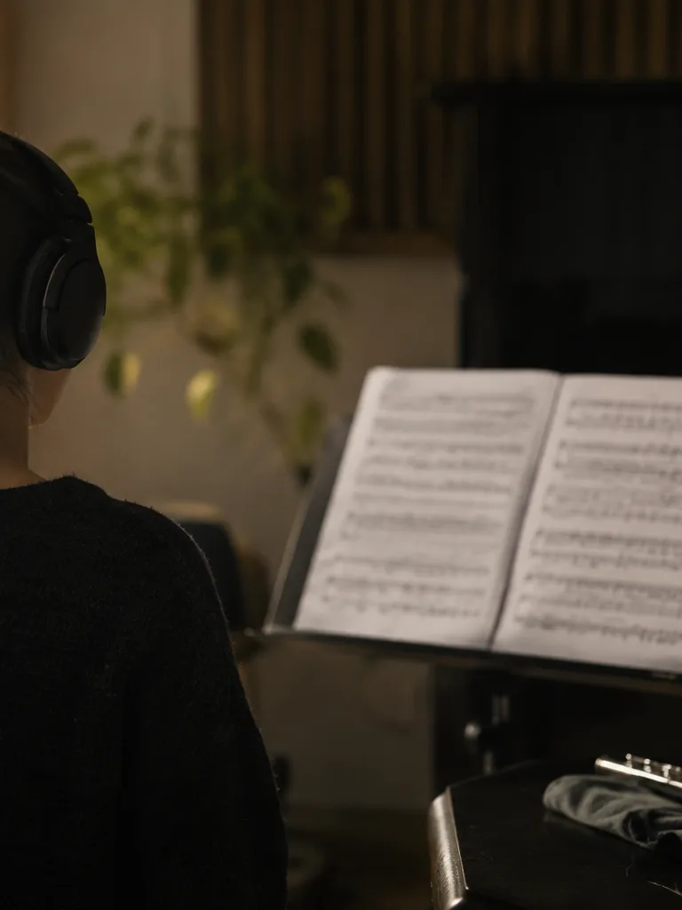 Cover artist practicing with a minus-one mix