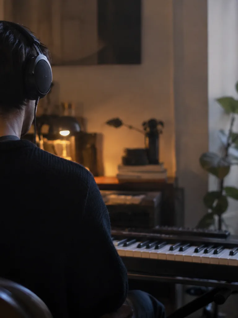 Cover artist practicing with a minus-one mix