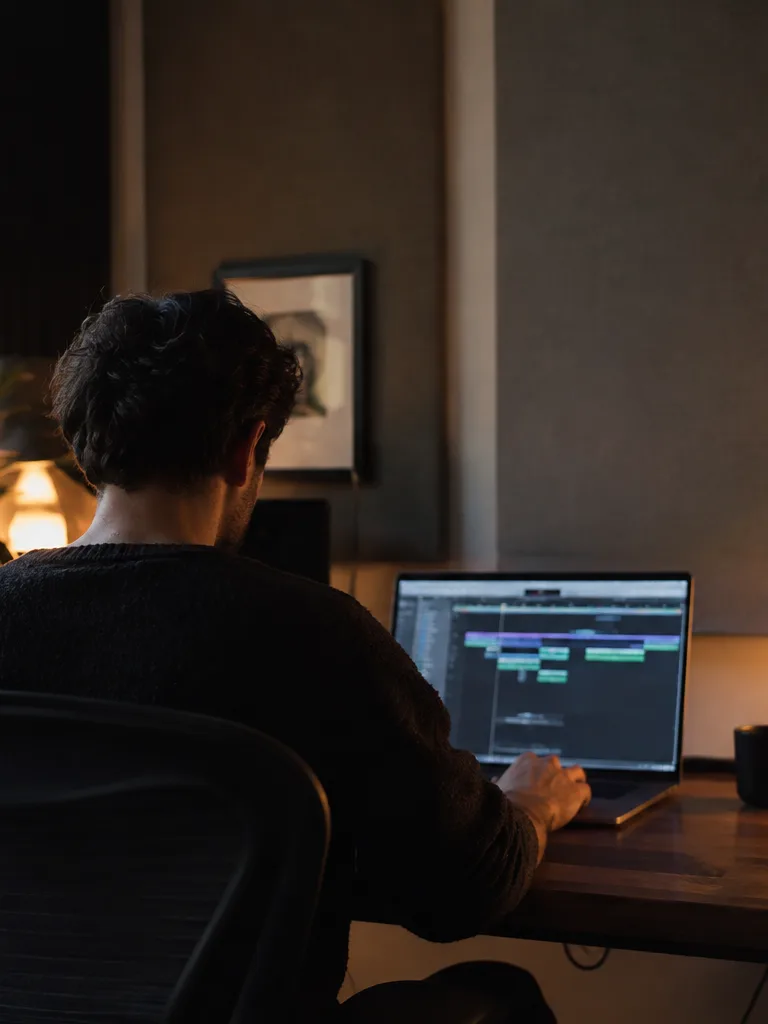 Producer previewing stems before download