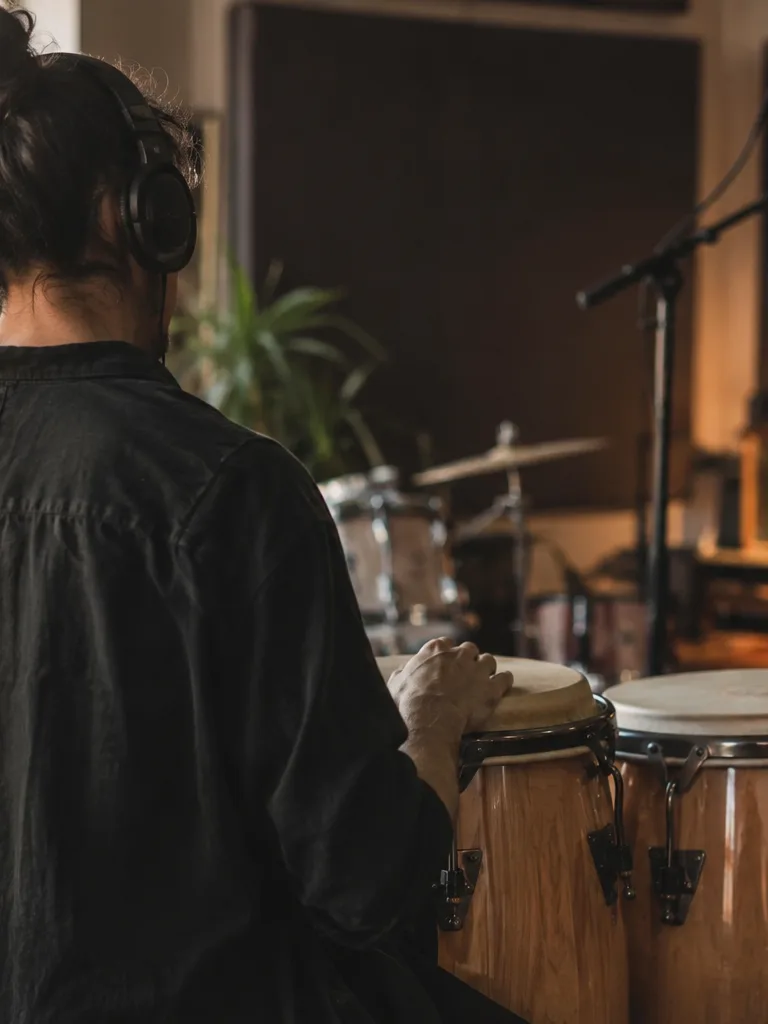 Cover artist practicing with a minus-one mix