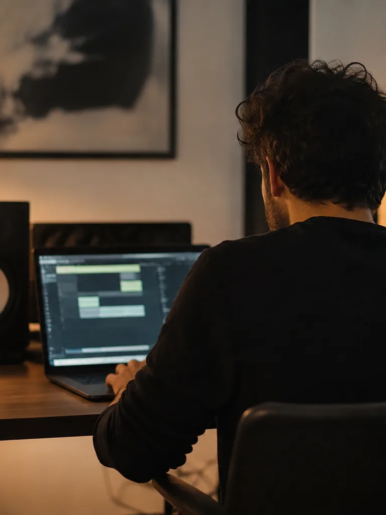 Producer previewing stems before download