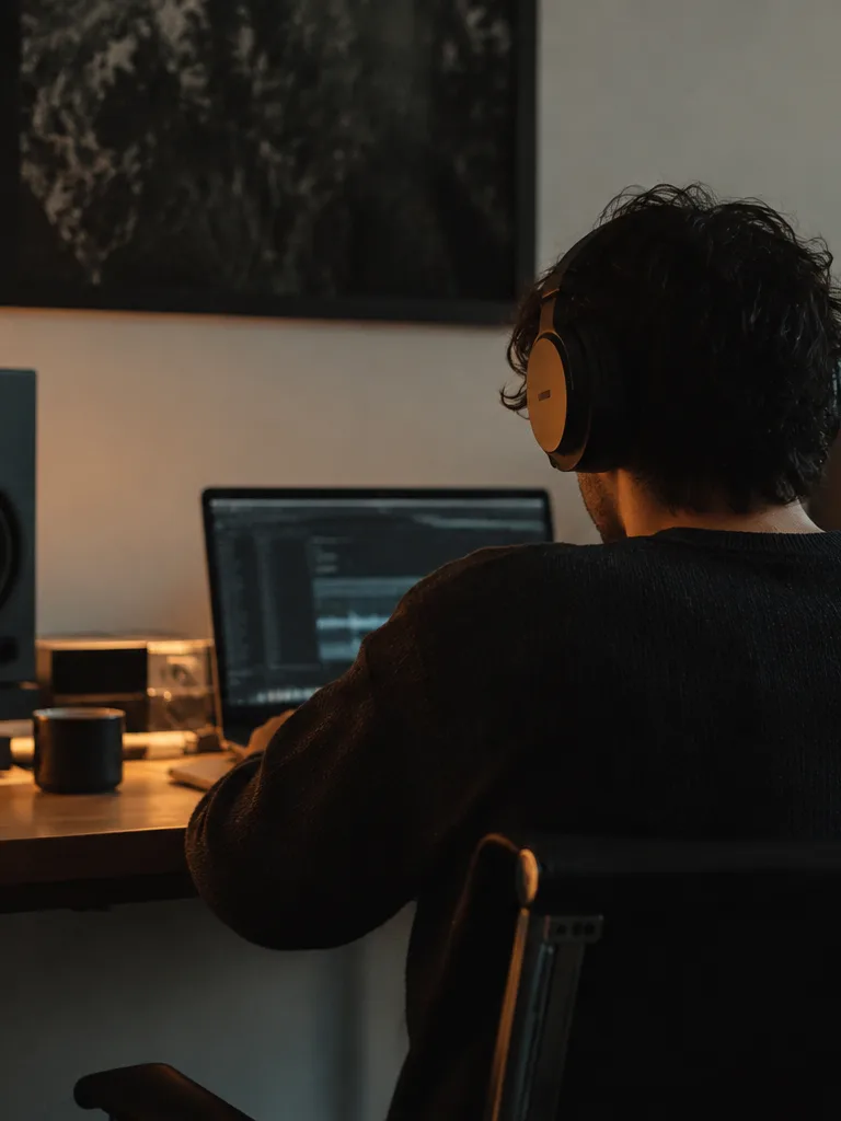 Producer previewing stems before download