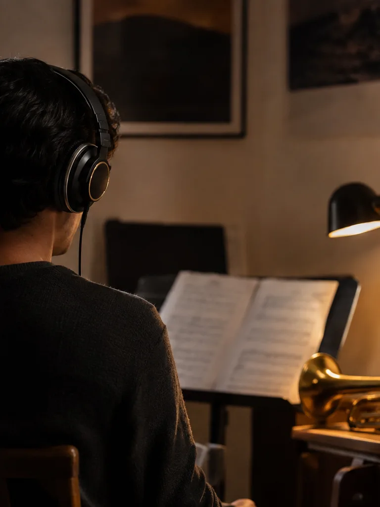 Cover artist practicing with a minus-one mix