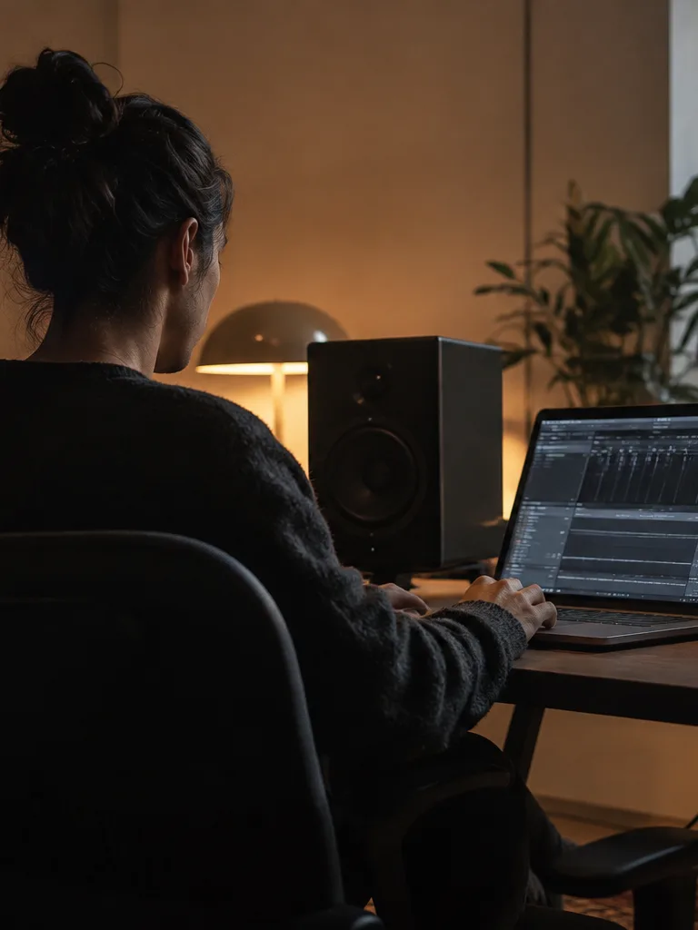 Producer previewing stems before download