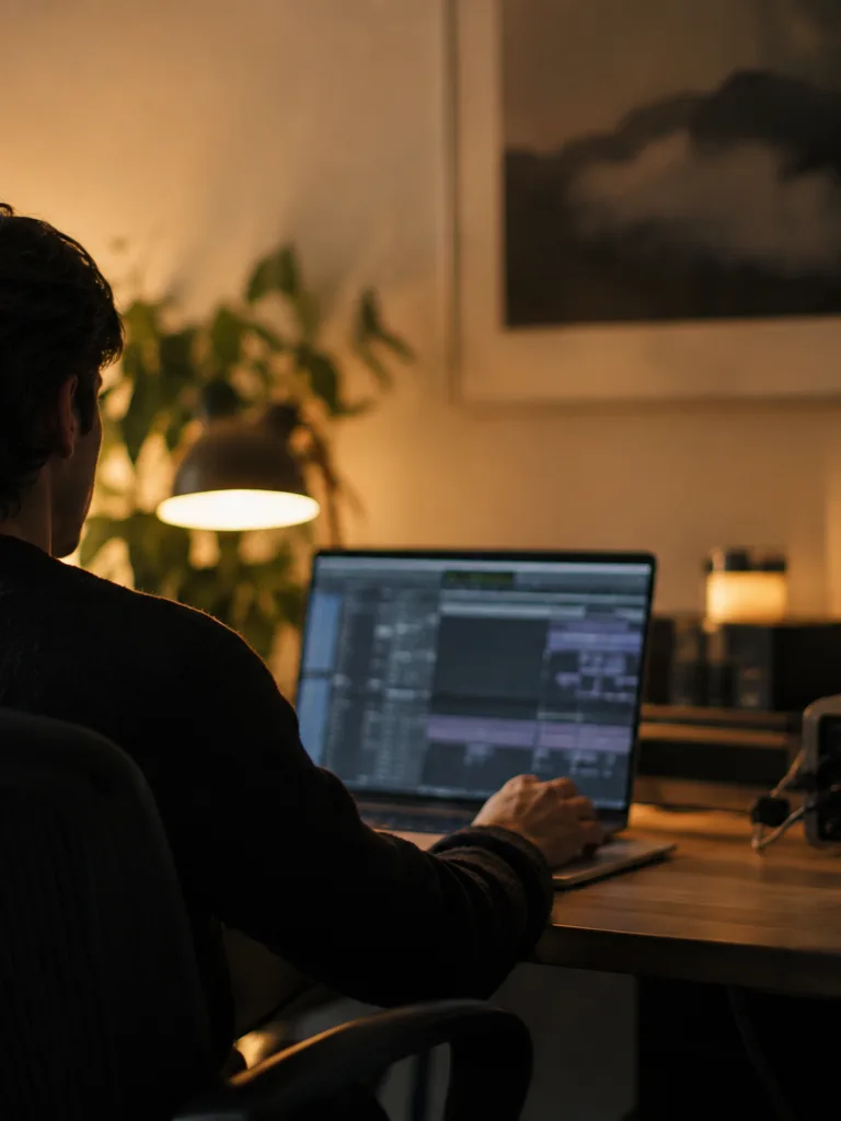 Producer previewing stems before download