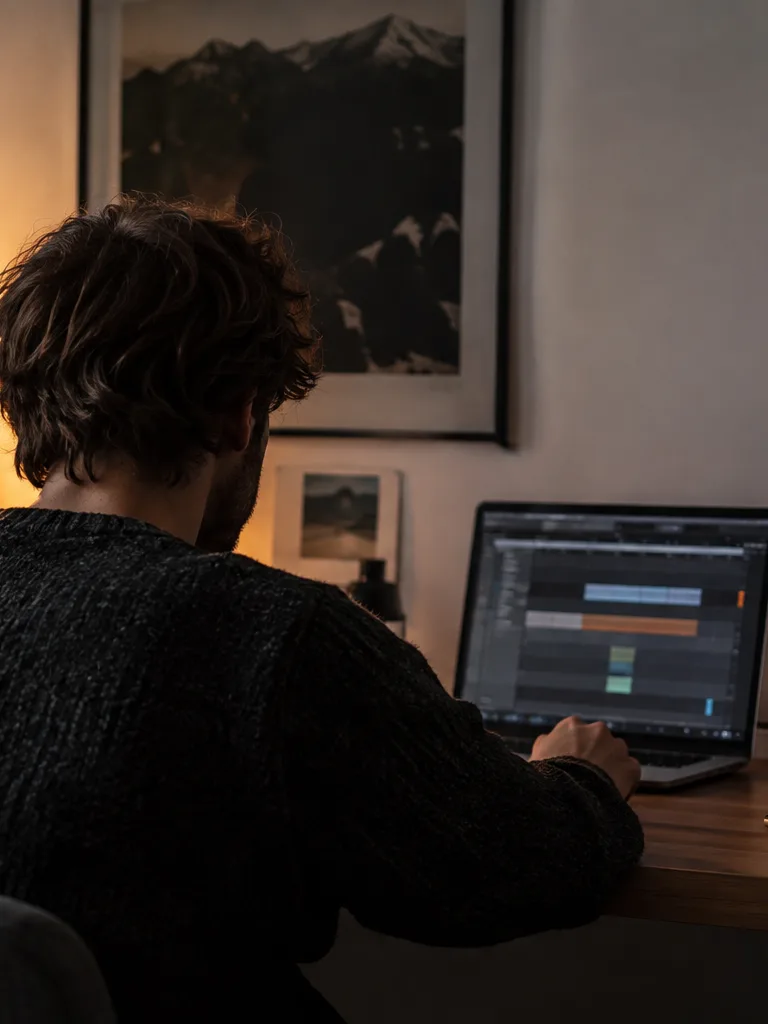 Producer previewing stems before download